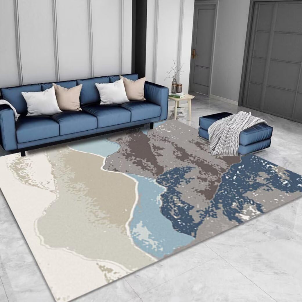Tapis salle à manger 180x250cm géométrique multicolore pour un salon moderne