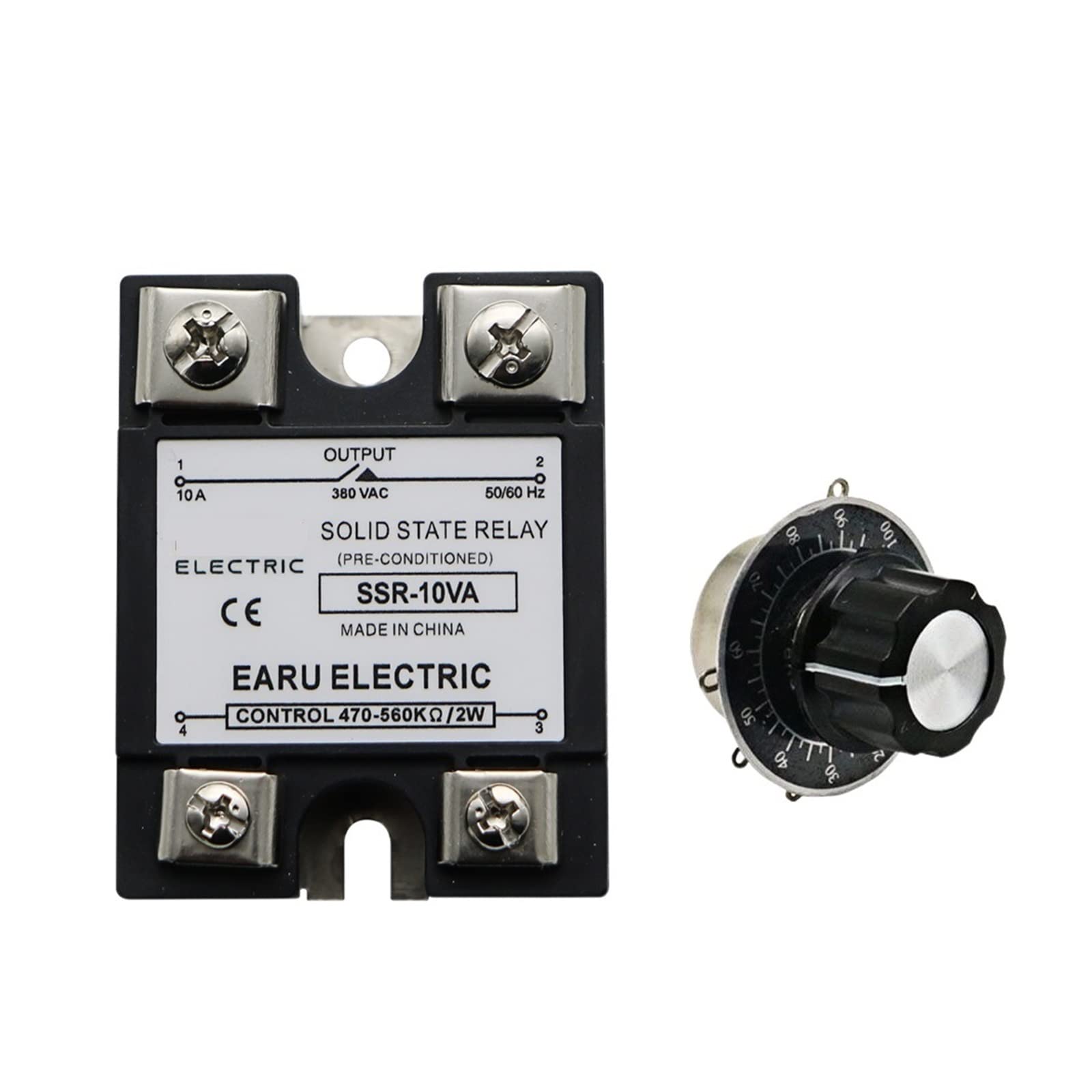 Régulateur de Tension SSR Relais Semi-conducteur 380V AC avec Potentiomètre Température PID