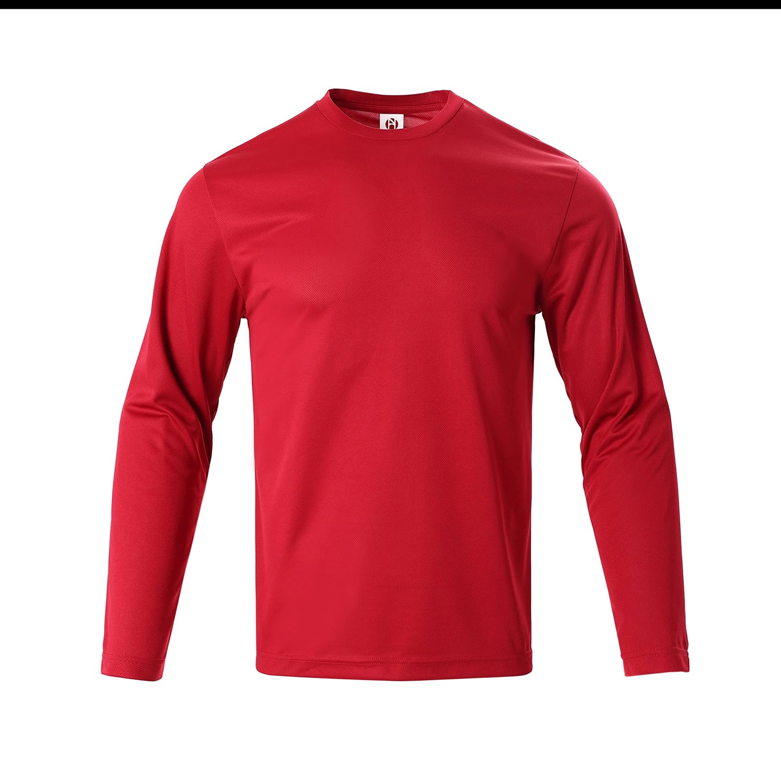 Herren-Langarm-Shirt, LSF 50+, schnelltrocknend, Rundhalsausschnitt, für Fitnessstudio, athletisches Workout, Laufen, Angeln