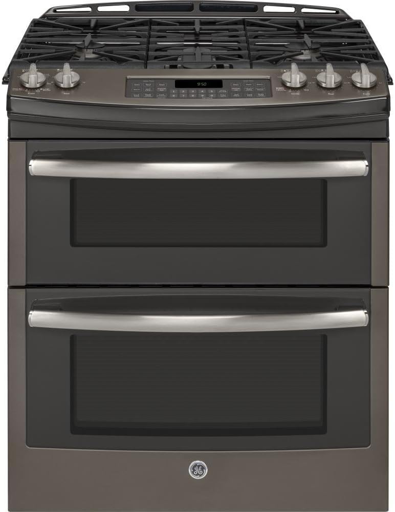 GE PGS950EEFES Profile 30" Slate Gas Slide-In Sealed Burner Double Oven Range - Convection