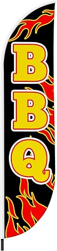DreamController - Bandera de 1 pluma para barbacoa (11.5 pies x 2.5 pies) Bandera alta para publicidad de negocios al aire libre Bandera de