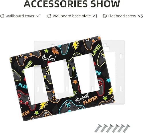 Vista 76 de Placa de pared con interruptor de luz de doble interruptor de pared para niños, diseño de dinosaurio, galaxia, espacio exterior, planeta, nebulosa