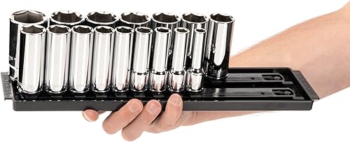 Miniatura 7 de TEKTON SHD92205 - Juego de llaves de 6 puntos con rieles, 32 piezas (38-1-516 pulgadas)