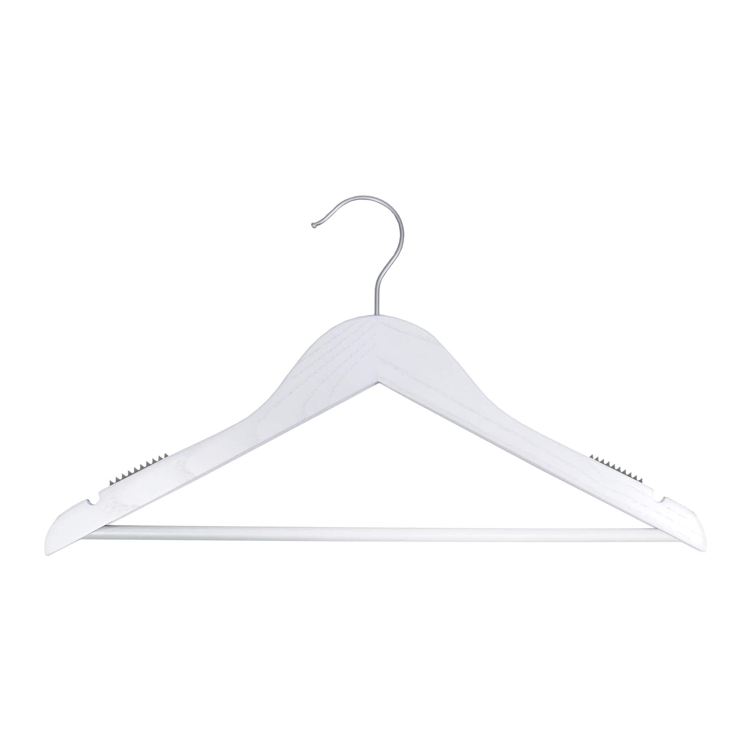 NAHANCO 20917WB, 17” Premium Wooden Suit Hanger, Low Gloss Whitewash – 100/CTN