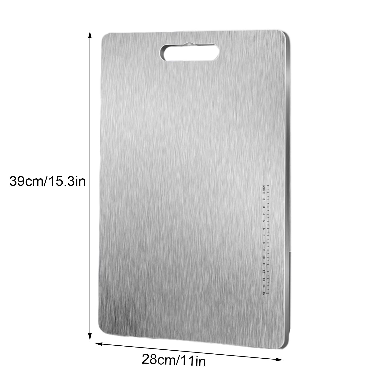 Tabla de Cortar de Titanio, de Acero Inoxidable Apto para Uso Alimentario, para Carne, Frutas y Verduras.(39 * 28cm/15 * 11in)