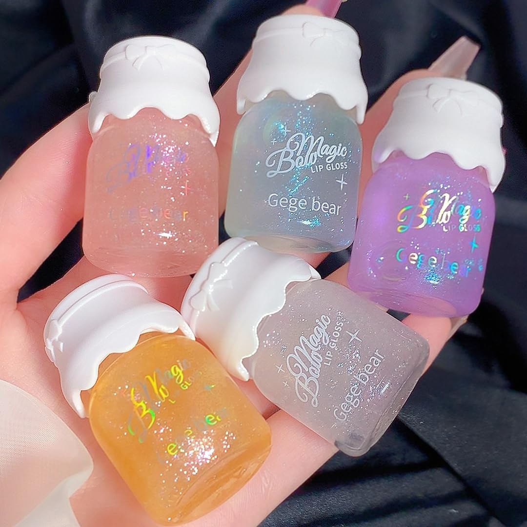 Gege Bear Glossy Lip Gloss for Women β Ultra-Hydrating, Non-Sticky, & High-Shine Finish | Wear Alone or Over Lipstick | Cute & Trendy Korean Inspired Lip Gloss | Lip Balm Alternative for Dry Lips | 5 Shades (04, 1 Pack)