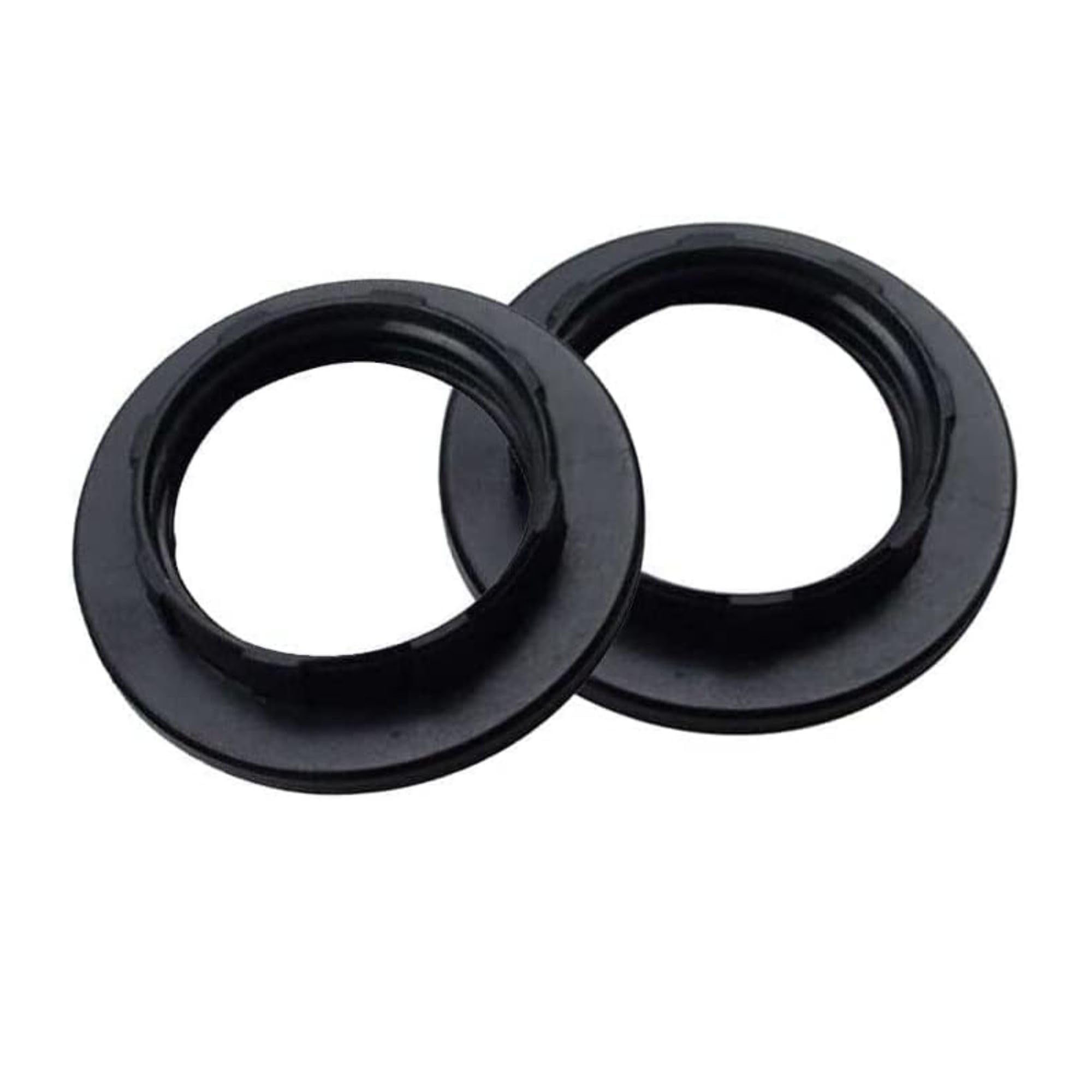 LEDSone 2 Pack E27 Screw Lampshade Lamp Light Shade Collar Ring Adapter retaining Black & White (Black)