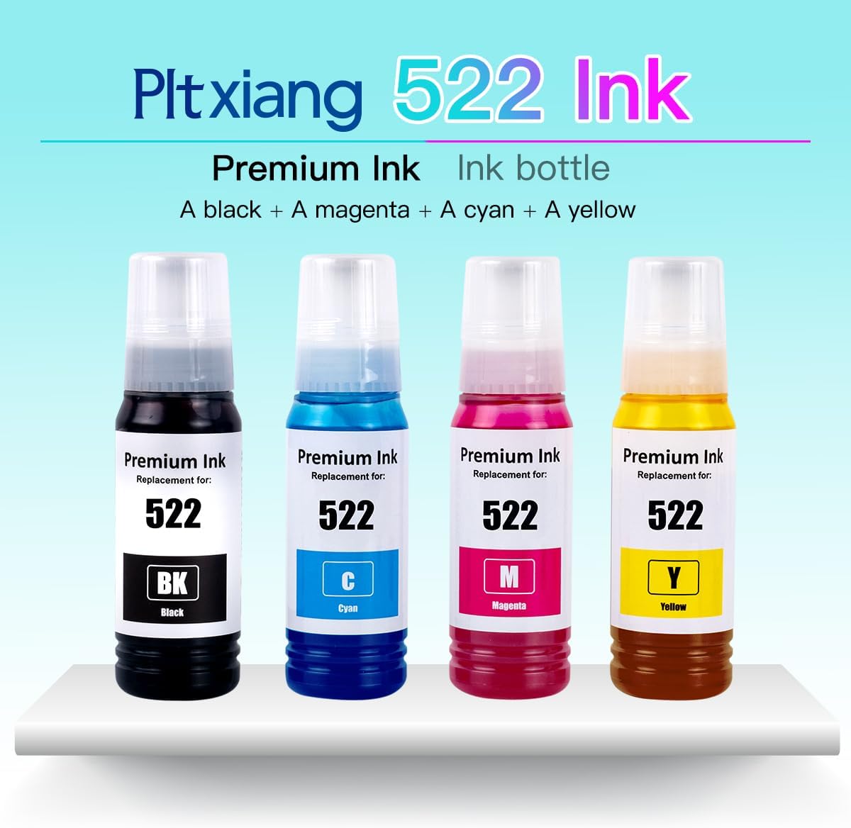 Compatible with Epson 522 Premium Ink Refill Bottles, Non Sublimation Ink Suitable for ET-2803 ET-2800 ET-2720 ET-4800 ET-2400 Printing (280ML)