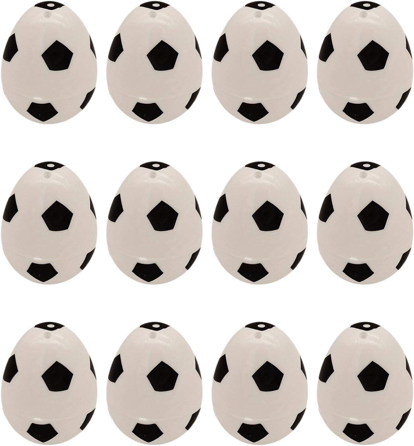 12PCS Baseball Party Favors Unfilled Baseball Eggs Party Decorations 2.4in Sports Themed Easter Eggs Balls Bulk for Birthday Gift Holiday Basket Stuffers Fillable Plastic Soccer Football Basketball