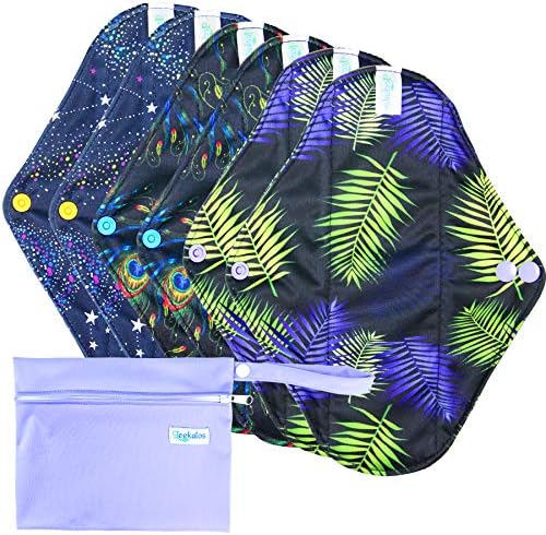 Leekalos Reusable Bamboo Cloth Pads - Light Incontinence Pads - Pack of 6, 1 Mini Wet Bag — view 6