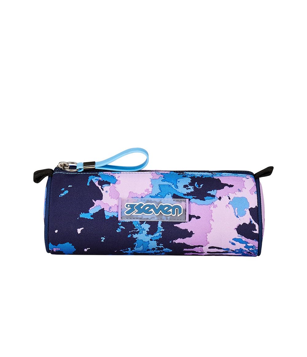 Seven School Pen Holder, Blue and Pink, Single Compartment Pen Holder, Zip Opening, Children and Youth, Purple, School - Image 2