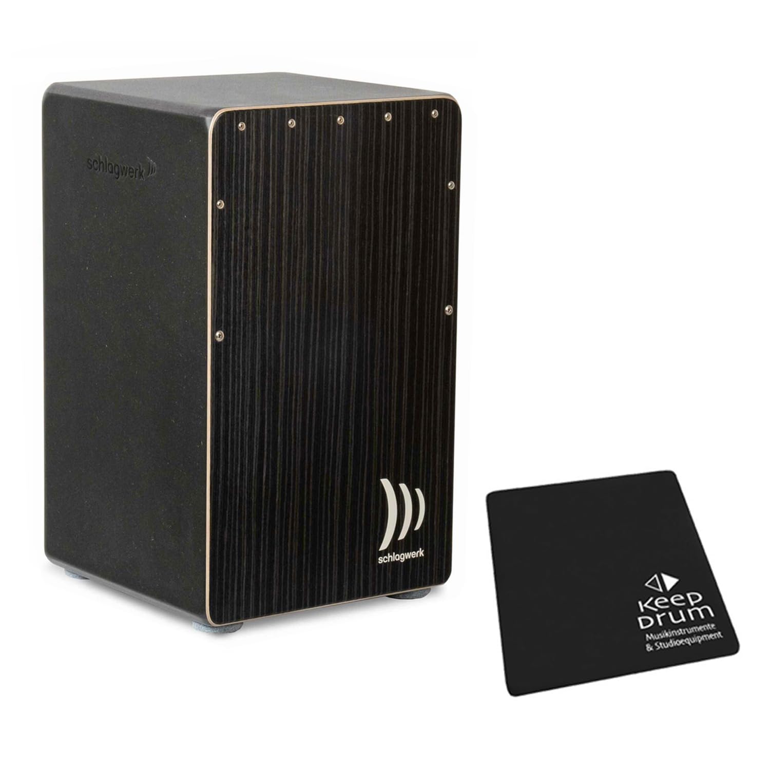 Schlagwerk CP91 Cajon Rudiments Hard Coal Stripes, Instrumentos de Percusión + Keepdrum Sitzpad