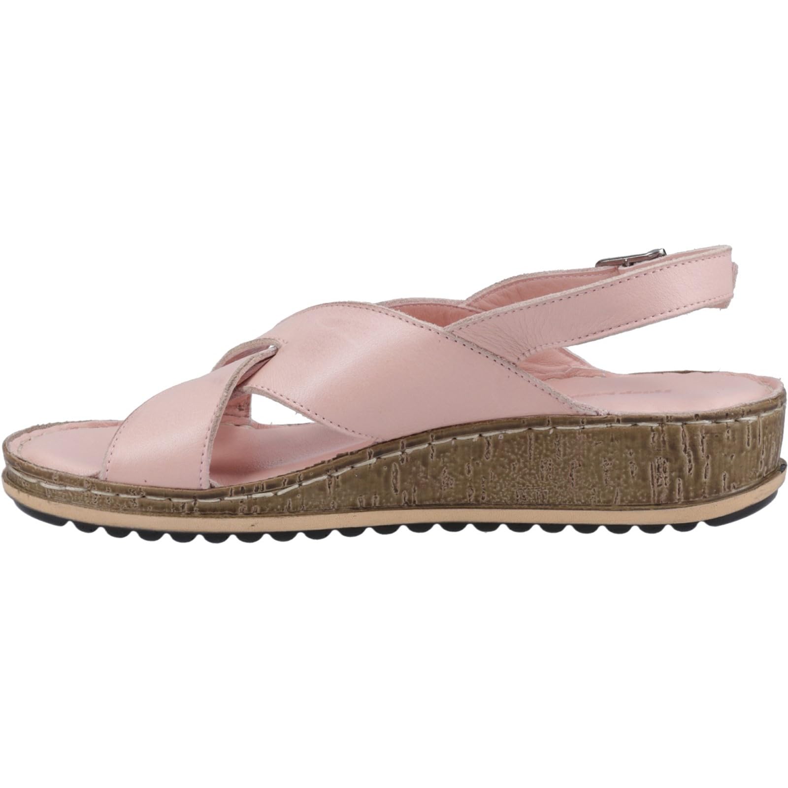 Hush Puppies Female Elena Cross Over Wedge Sandal, Blush, 5