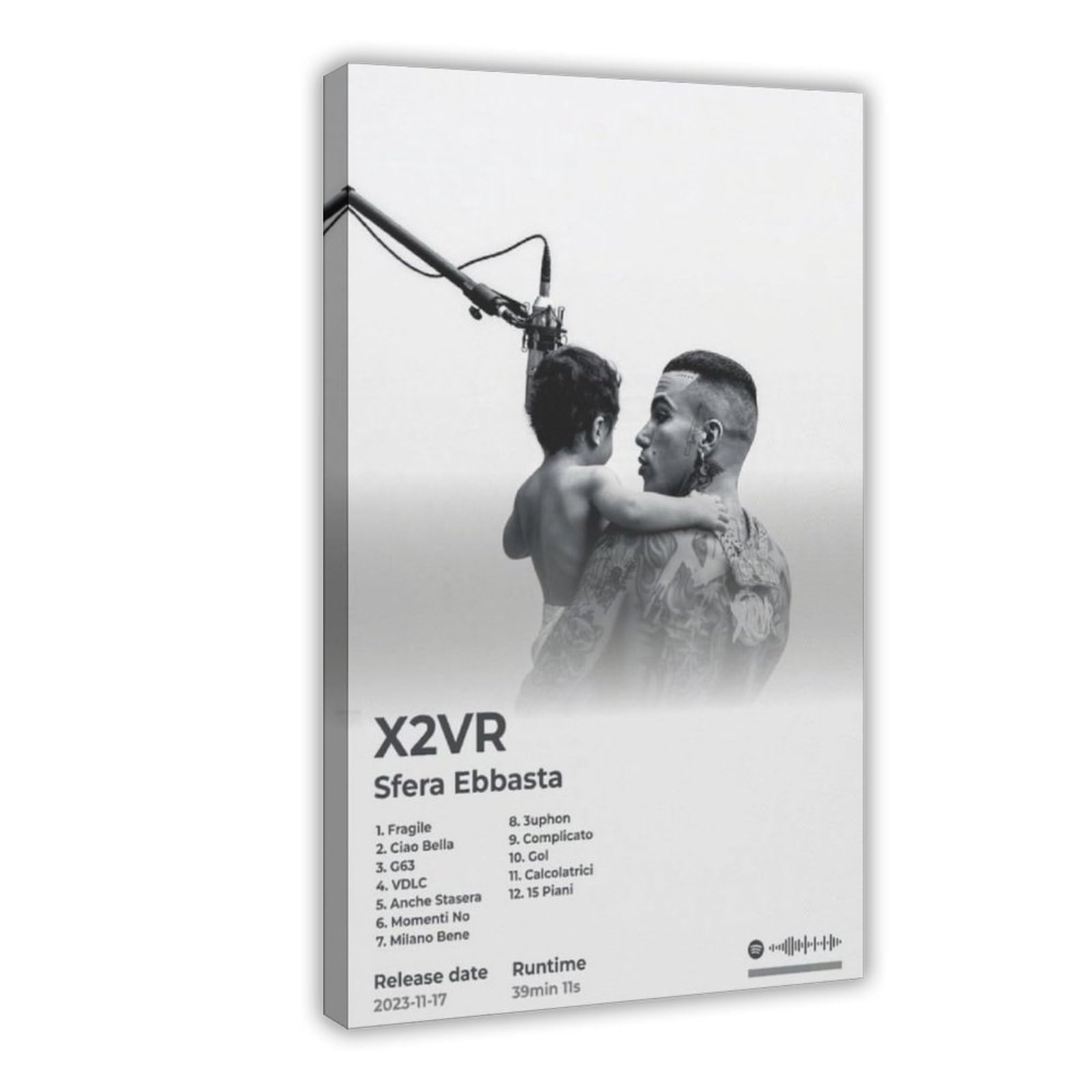 PJEYGF Poster su tela con copertina di album musicali Sfera Ebbasta Rapper Hip Hop X2VR per decorazione domestica regalo