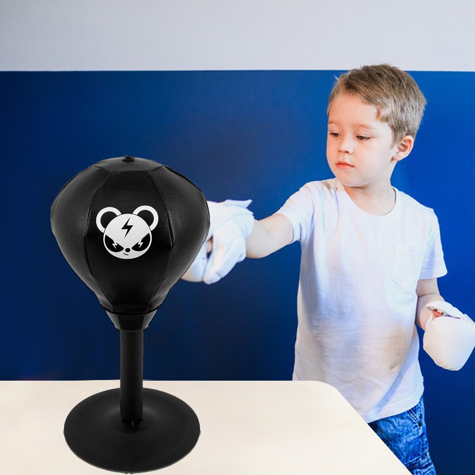 Tisch Boxsack - Schlagball Spielzeug, Stabiler Saugnapf, Trainingsgerät Desktop | Stressabbau für Jugendliche, Erwachsene, Büro, Wohnung, Arbeitszimmer, Wohnheim, Schlafzimmer, Party, Freunde