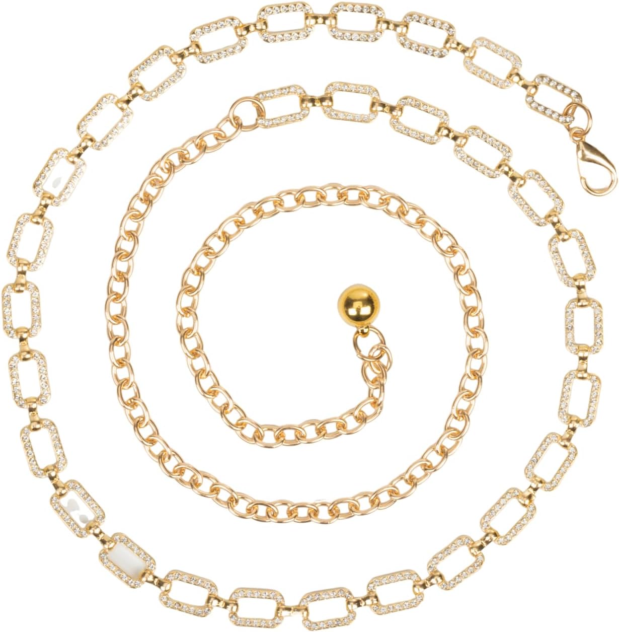 Womens Rhinestone-Waist-Chain-Belts Sparkly Silver Bridal Bling-Belt for Wedding Dresses - Image 3