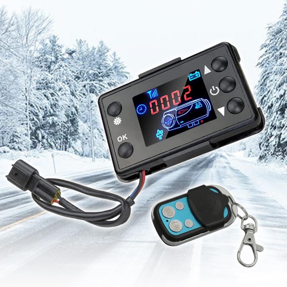 Riloer LCD per riscaldatore di parcheggio, controller del riscaldatore,con controller dell'interruttore display LCD, riscaldatore d'aria diesel per camion per auto, mini portatile universale (12/24V)