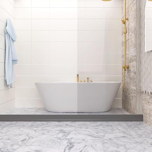 Miniatura 40 de Raycity Presa de agua de umbral de ducha de 3 pulgadas de alto, 59 pulgadas, plegable, protector contra salpicaduras de agua para regadera sin Gris