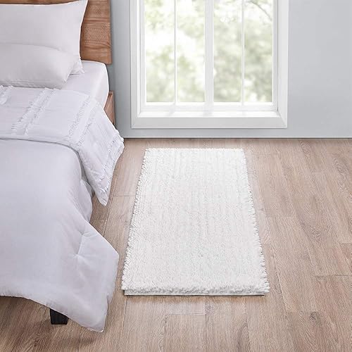 Miniatura 9 de Walensee Alfombra de contorno de baño antideslizante para inodoro en forma de U (20 x 24 pulgadas, coral) absorbente de agua, súper suave, lanuda de