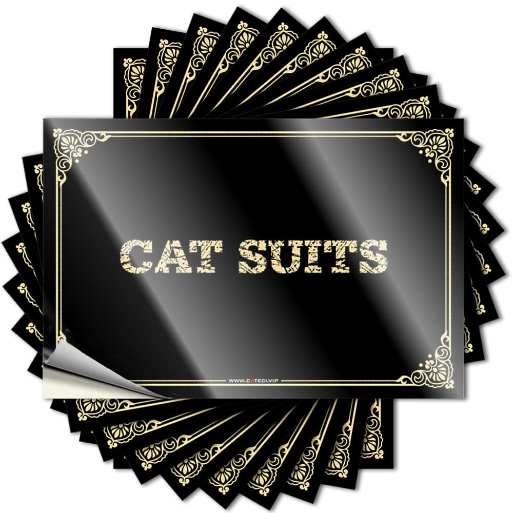 Restroom Accessories Hard Stickers - Cat Suits Cats Durable Sticker Easy Apply for Antimicrobial Decor(8X12CM)