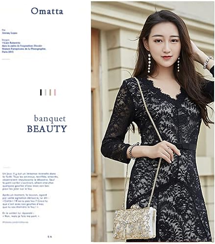 Miniatura 9 de Bolsos de noche para mujer, bolsos de mano florales para mujer, bolso de mano elegante de boda, fiesta, novia, bolso de hombro