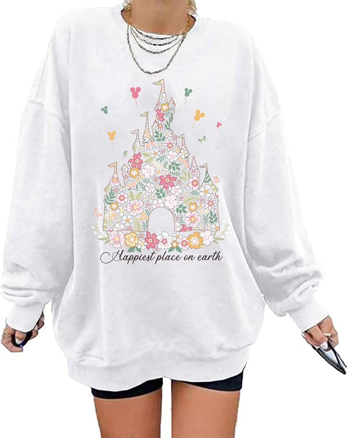 Magic Kingdom Sweatshirts For Women Oversized Magical Shirt Cute Vacation Tees Girls Castle Graphic Long Sleeve Tops
