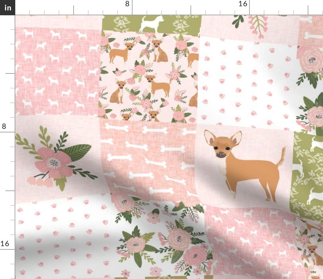 Spoonflower Fabric - Chihuahua Pet Quilt Dog Breed Cheater Wholecloth Dogs Chihuahuas Pets Printed on Petal Signature Cotton Fabric by The Yard - Sewing Quilting Apparel Crafts Decor