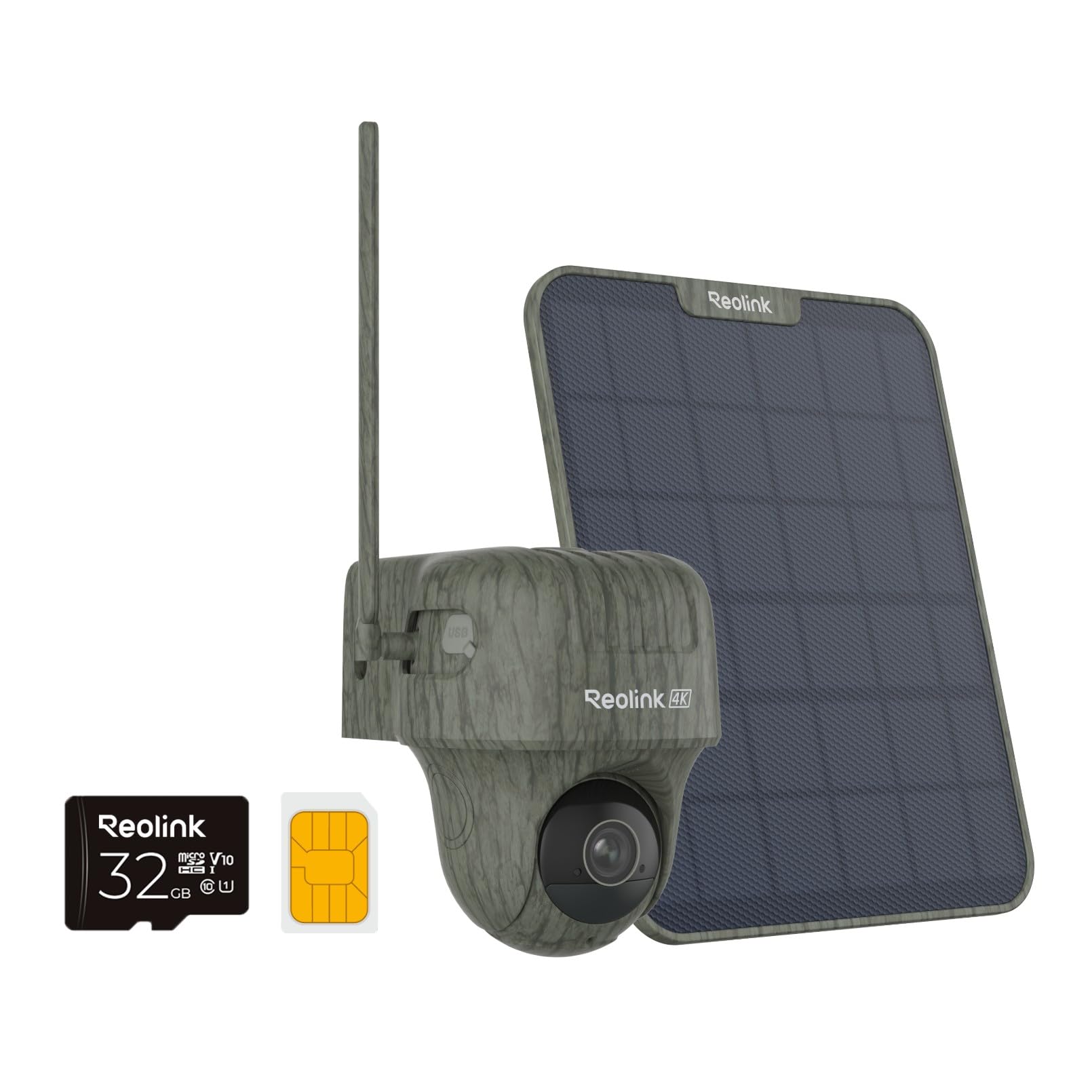 Reolink 4K 3G/4G LTE PTZ Überwachungskamera Aussen mit SIM-Karte, Wildkamera mit Bewegungsmelder Nachtsicht(No Glow), 32GB microSD-Karte, Tieranerkennung, Schnappschuss, Go Ranger PT