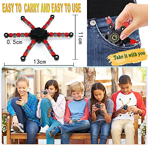 24Pc Funny Sensory Fidget Toy Hand Fidget Spinner Toy Stress Relief Gyro Toy Metal Spinners Fingertip Gyro Toy Fidget Robot Chain Spinner Kids Adults #TOP5
