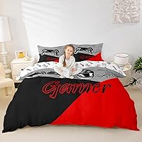 Vista 4 de Feelyou Funda de edredón para niños y niñas, juego de ropa de cama con estampado de consola de videojuegos, decoración del hogar, funda de edredón