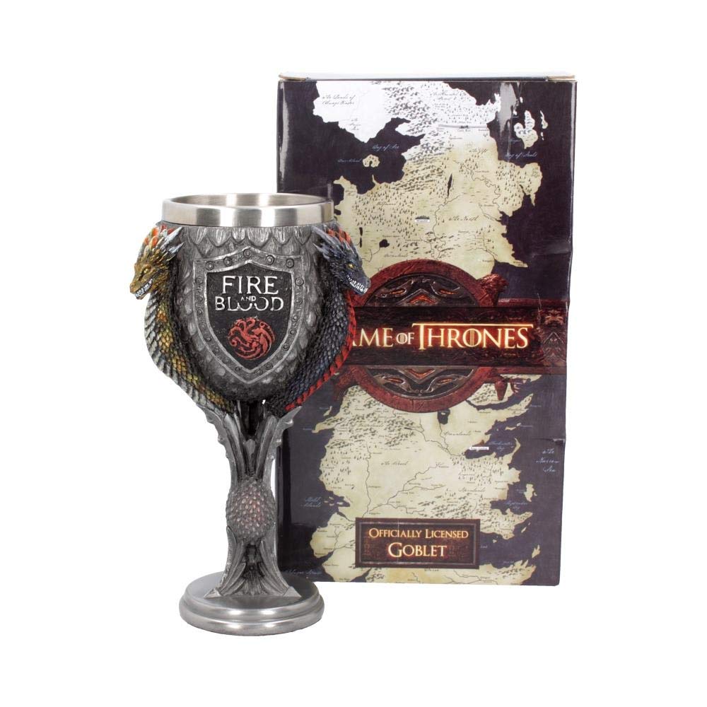 Nemesis Now Casa Targaryen Cáliz Juego de Tronos Cáliz 23cm Gris