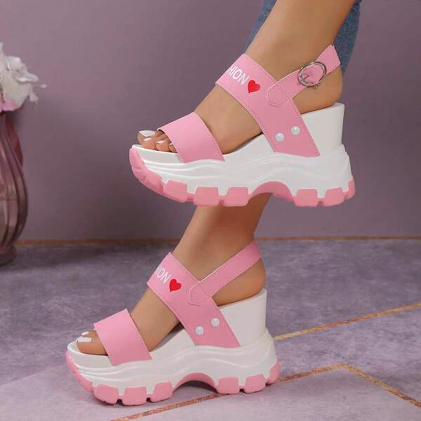 Generico Sandales Femme éTé Confortables LéGèRes AntidéRapantes Semelle Souple Respirantes Chaussures Femme éTé éLéGantes Mules Support Coupe Large Ville Usage Quotidien
