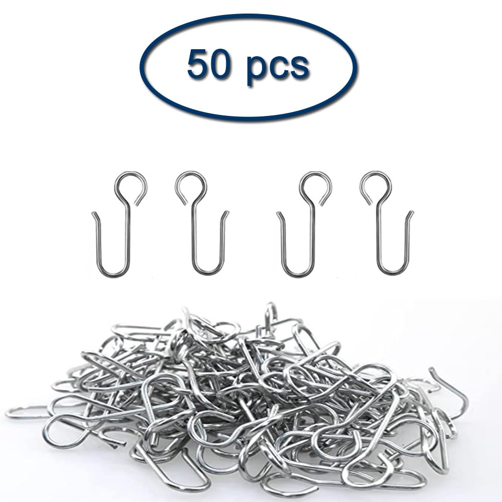 Set 100 Ganci Per Tende - 50 Metallici E 50 In Plastica, Per Binari E Tende Scorrevoli, Facili Da Installare - Foto 4