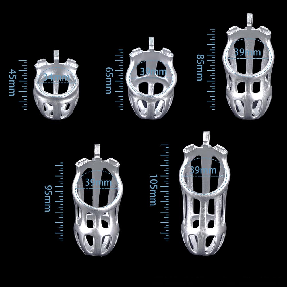 Penies Käfig mit 4 Bogenring Fesseln Peniskäfig Belüftung Bondage Set Keuschheitskäfig Herren Sex Spielzeug Männer Cockcage Cock Cage Belt Penis Cage Chastity Cage Male Keuschheitsgürtel