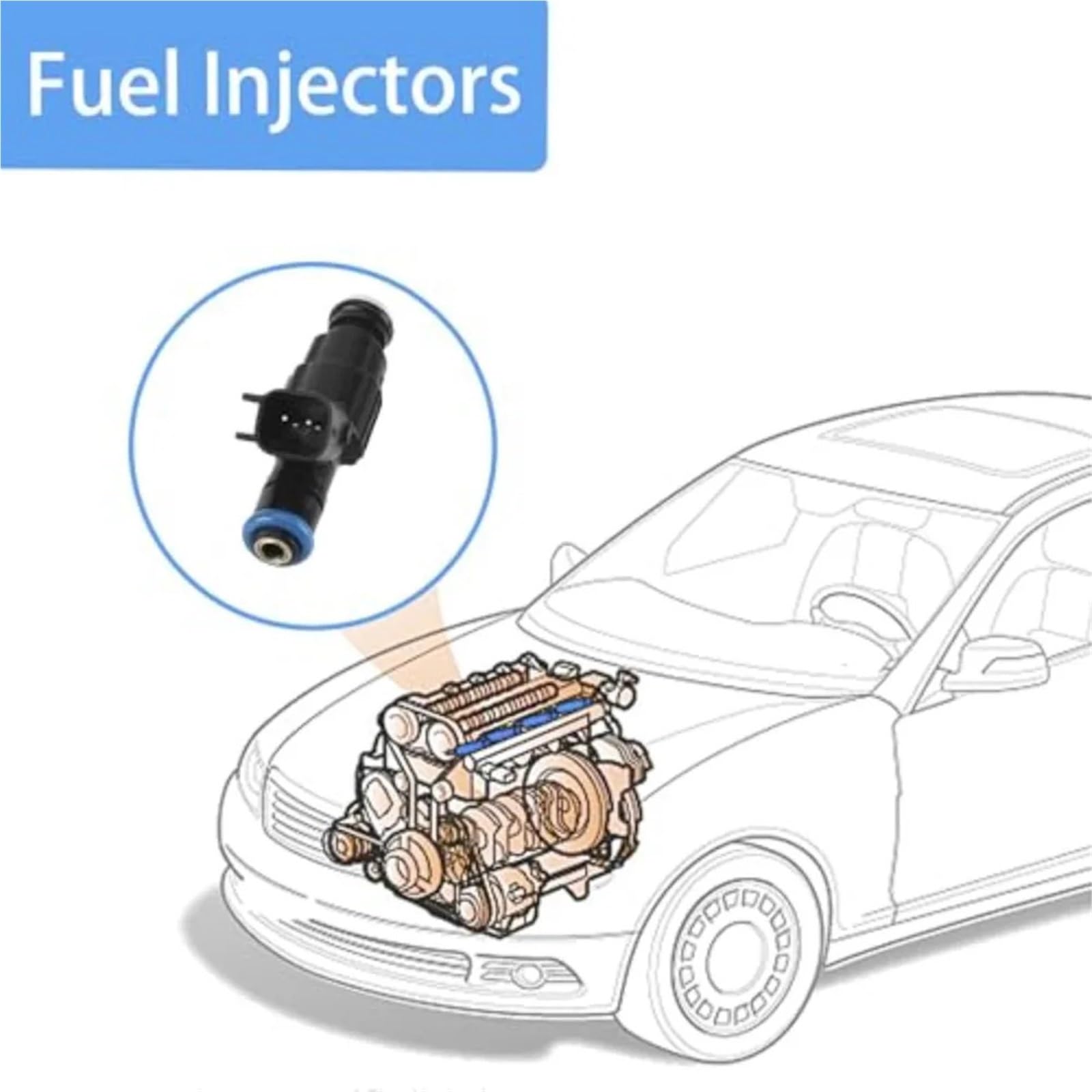 Joint D'injecteur De Carburant 6 pièces Injecteurs de carburant 280155784, mise à niveau 4 trous, pour Jeep Cherokee .0L L6 1999-2004 0280155784 remplacer