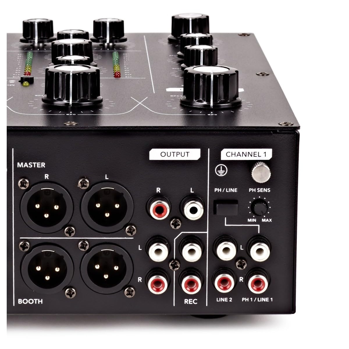 SubZero Mixer DJ rotativo a 2 canali | Per DJ, controlli rotativi per un feeling analogico, EQ 3 bande, monitoraggio cue split, ingresso mic dedicato