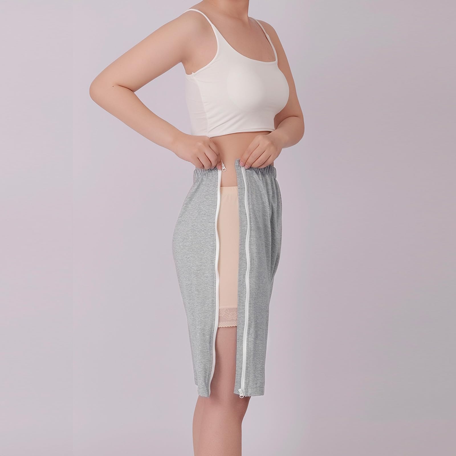 ApuaVireo&Co Męska odzież dla pacjentów leżących, odrywana piżama z krótkim rękawem, szpitalna koszula pielęgnacyjna(Blue,XL)
