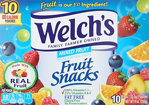 Welchs Mixed Fruit Fat Free Fruit Snacks 9 oz (255g) -10 Pouches