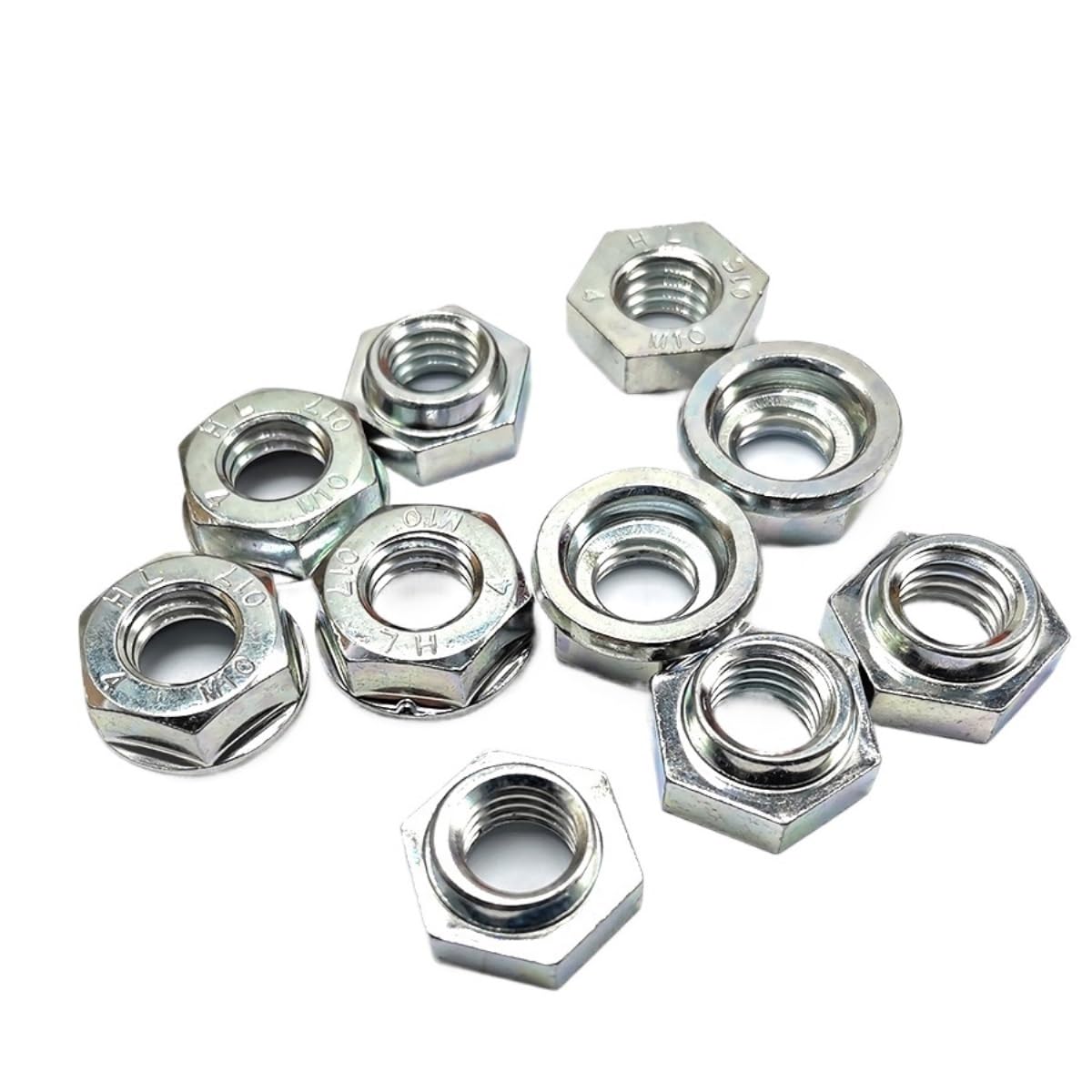 Harte Sicherungsmutter, Klasse 8.8 Kohlenstoffstahl S45C Kombinations-Hardlock-Muttern, B059(Black,M10-10 Pieces)