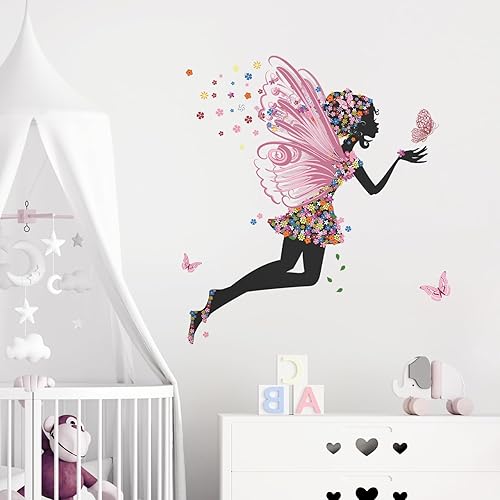 Miniatura 2 de Supzone Calcomanías de pared de mariposa para niña, calcomanías de pared de hadas, calcomanías de vinilo removibles para niñas, bebés, guardería,