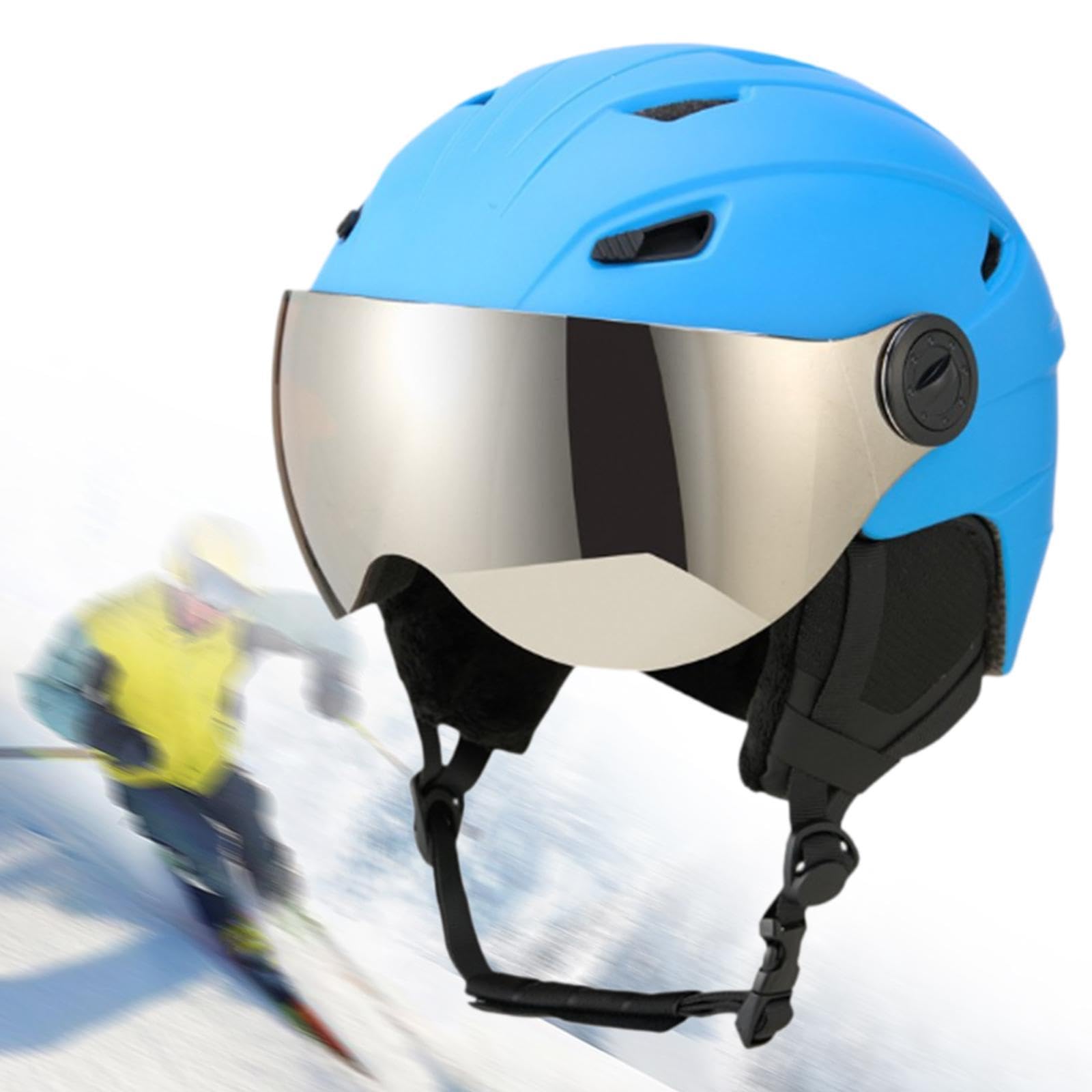 Perfeclan Casco de esquí, Casco para Deportes de Nieve, Gafas de esquí antivaho, cómodo Casco de Snowboard Resistente a Impactos con Visera integrada