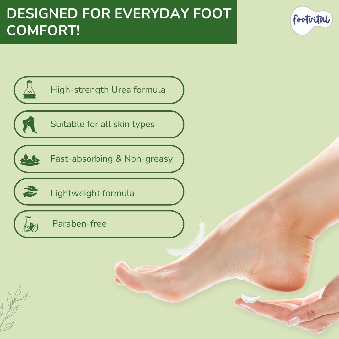 Footvital 42% Urea Cream for cracked heels with 2% Salicylic Acid 200 g | intensive foot repair formula | skin-friendly | dermatologist-approved 4
