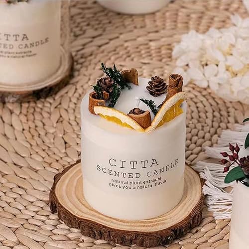 Soy Scented Home Decor Candle,Aromatherapy Candles With Essential Oils, Floral Design Lemon Fruit Dried Flower Scented Candle,Long Lasting Fragrance, Aromatherapy Candles Gifts For Women #TOP2