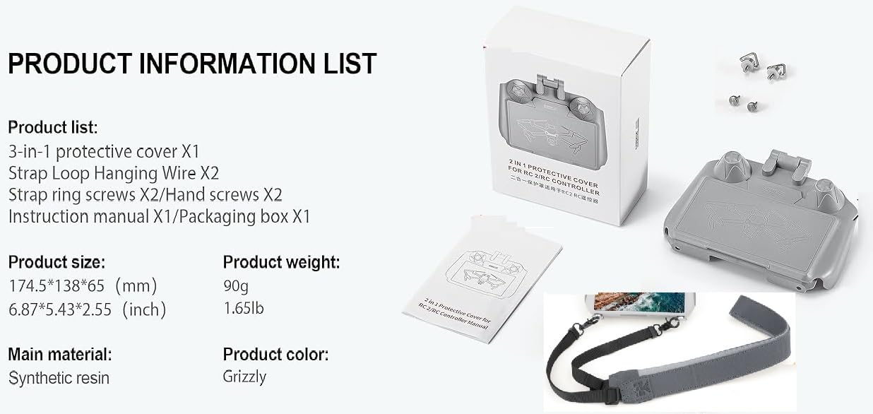Lito X1/Mini 5/4 Pro RC 2 Sonnenblende I Joystick Schutz I Bildschirmschutz RC-2,Sonnenschutz für DJI RC 2 und RC Controller Joystick Bildschirmschutz, 2-in-1 für DJI Mini 4 Pro Zubehör