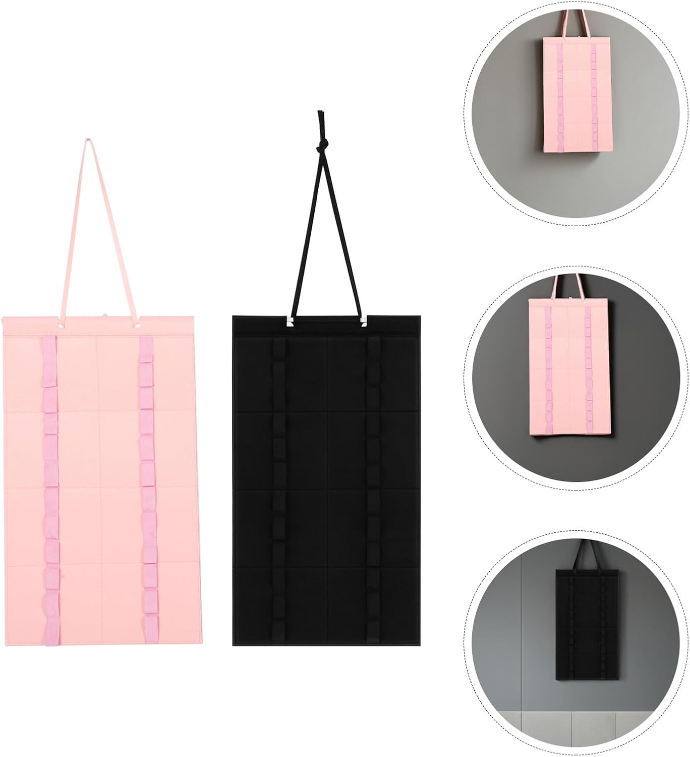 Hemoton Taekwondo Belt Display Rack Wall Mount 2pcs Set Black and Pink Hanging Karate Belt Organizer for Martial Arts Enthusiasts for Gym and Training Room