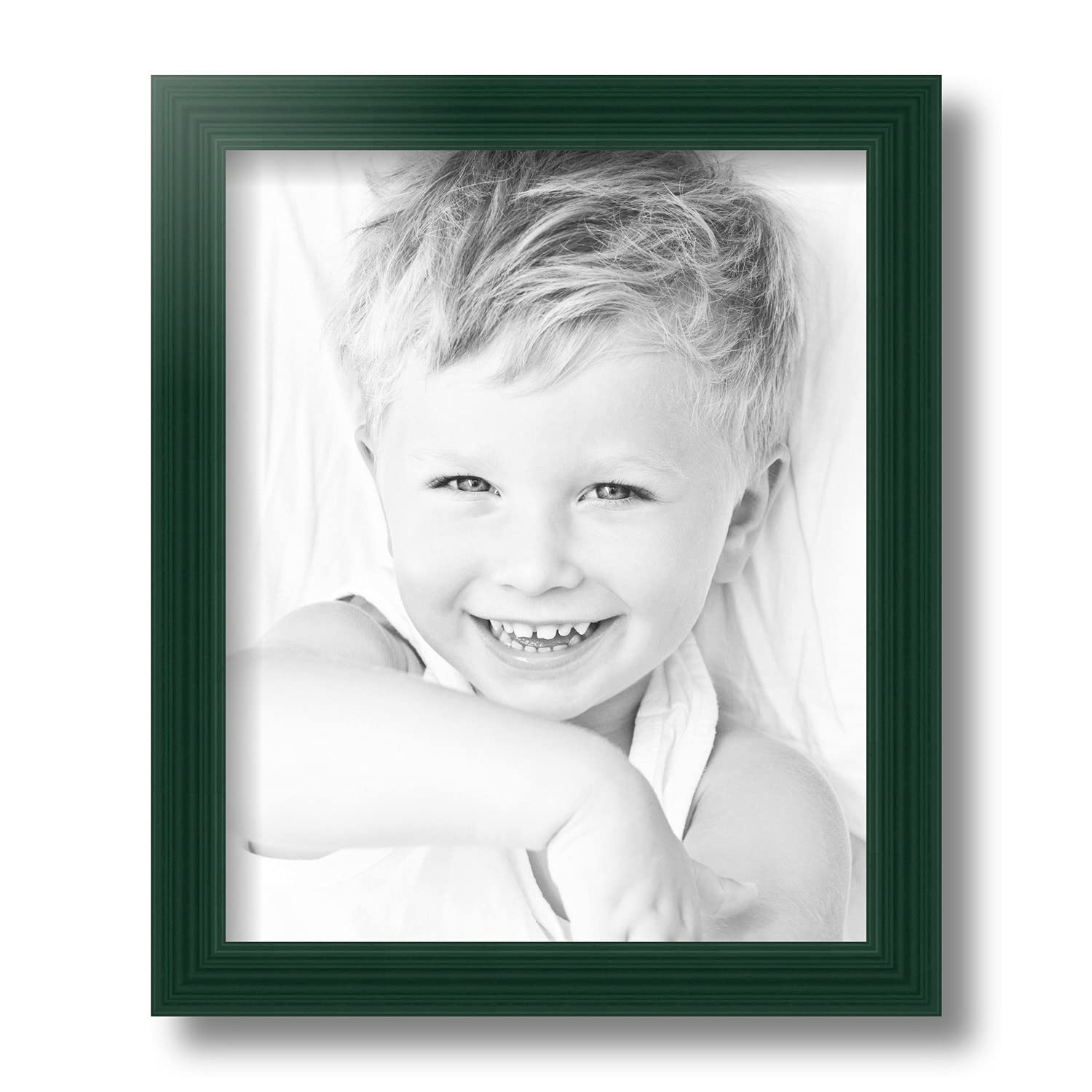 ArtToFrames 8.5x11 Inch Green Picture Frame, This 1.00 Inch Custom Wood Poster Frame is Green - Comes with Foam Backing 3/16 inch and Regular Glass (FBPL0066-60823-YGRN-8.5x11)