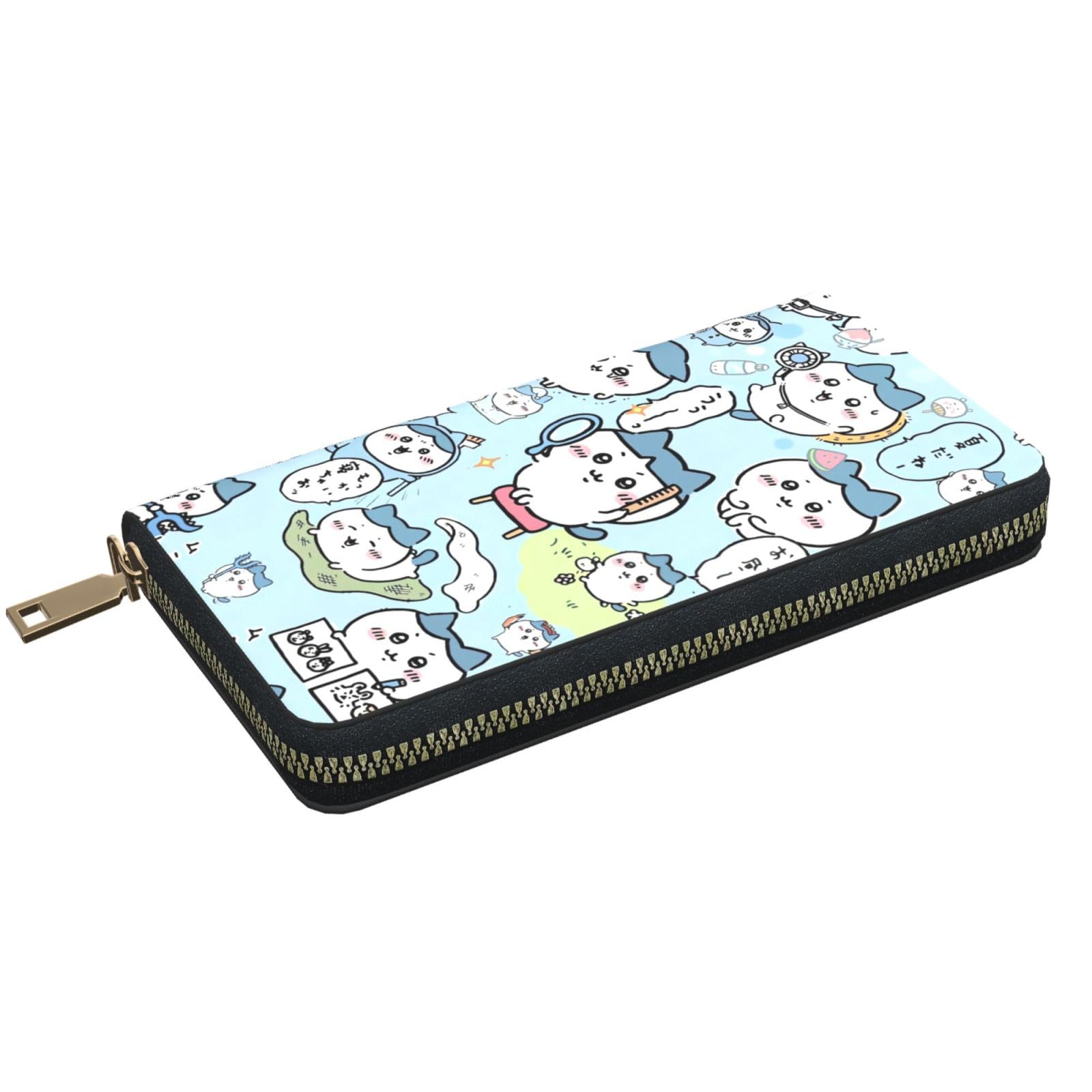 Amazon.co.jp: 財布 ちいかわ ハチワレ ブルー 長財布 レザー なが