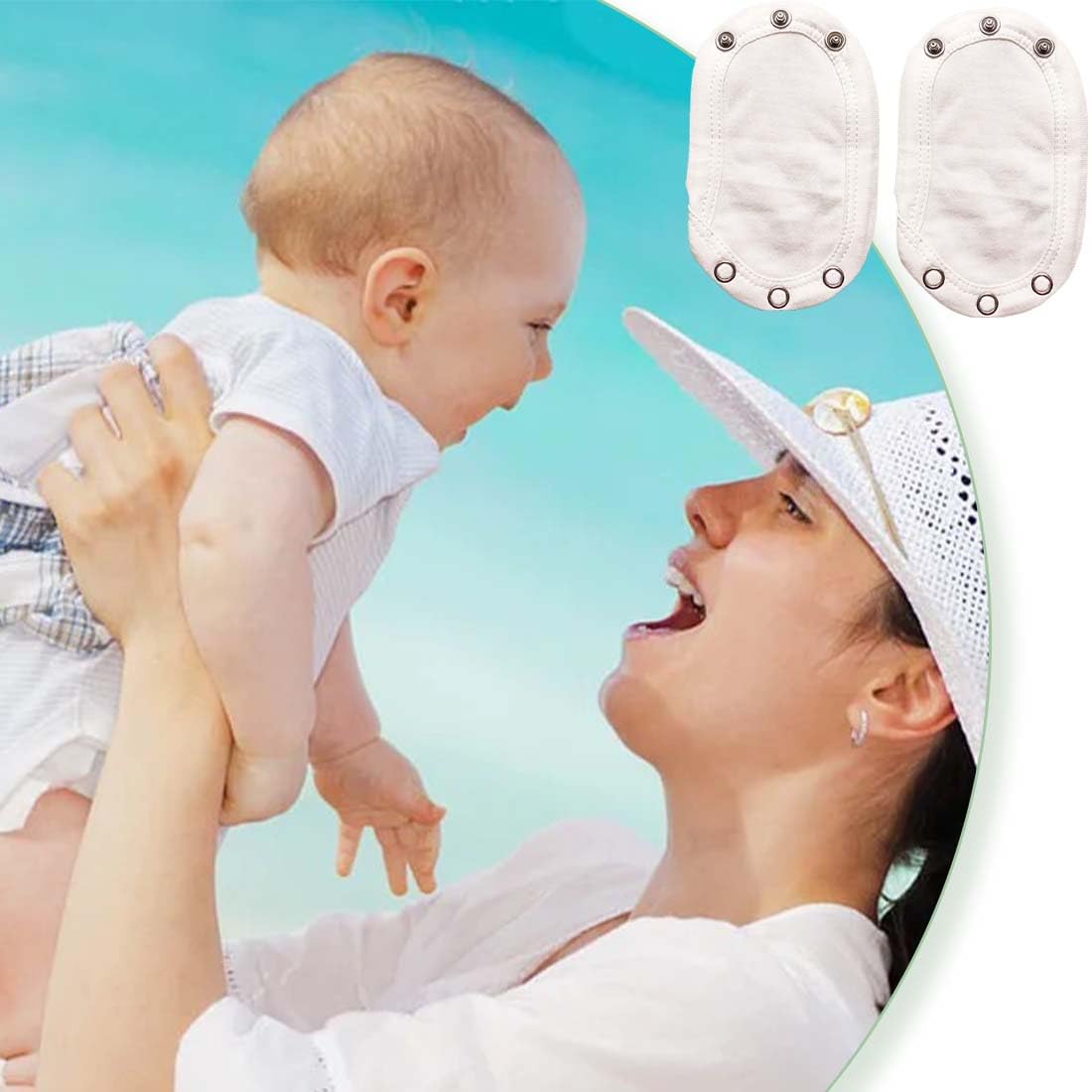 Confezione da 4 estensori per pannolini - estensori per pannolini super pratici per neonati (bianco)