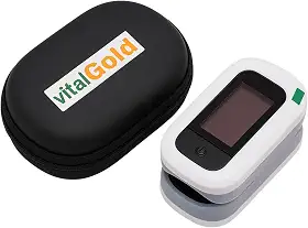 Oxímetro de Pulso de Ponta de dedo VitalGold (Oxímetro + Estojo)