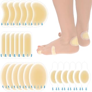 24pcs Blister Pad,Blister Cushions for Foot,Water Resistant Blisters Pads,Heel Prevention and Recovery Pads,Gel Bandages for Foot,Toe, Heel (Variety Pack)
